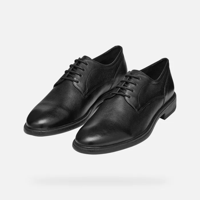 Geox Formal Shoes TERENCE MAN Black Leather Shoes Black 8211 Man