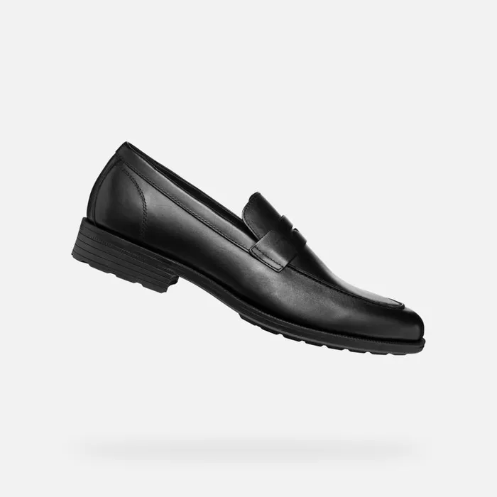 Geox Formal Shoes WALK PLEASURE F MAN Black Leather Loafers Black 8211 Man