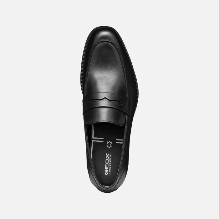 Geox Formal Shoes WALK PLEASURE F MAN Black Leather Loafers Black 8211 Man