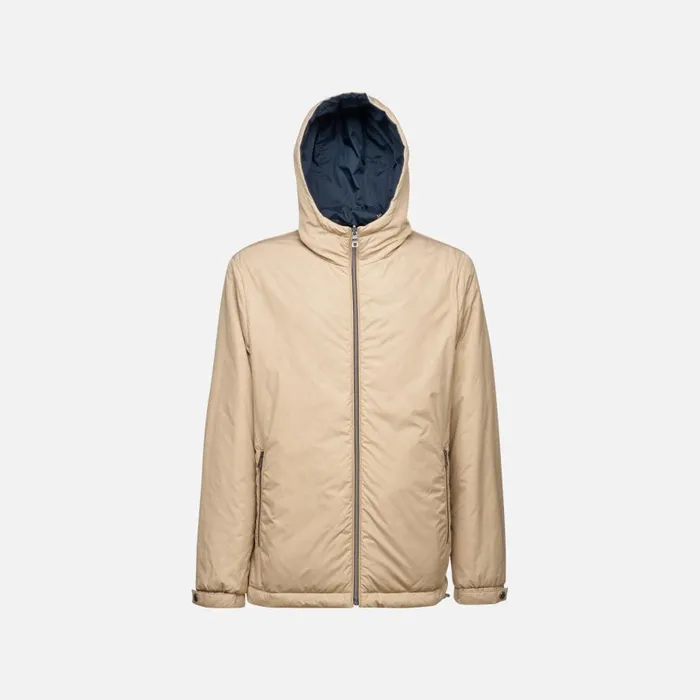 Geox Jackets SIRON MAN NougatSky Captain Reversible Jacket Nougatsky Captain 8211 Man
