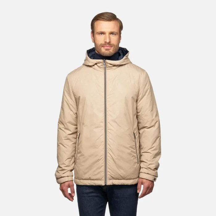 Geox Jackets SIRON MAN NougatSky Captain Reversible Jacket Nougatsky Captain 8211 Man
