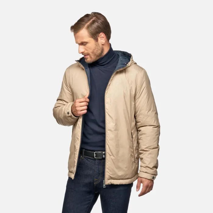 Geox Jackets SIRON MAN NougatSky Captain Reversible Jacket Nougatsky Captain 8211 Man