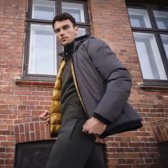 Geox Jackets SPHERICA MAN AsphaltHarvest Gold Reversible Jacket Asphaltharvest Gold 8211 Man