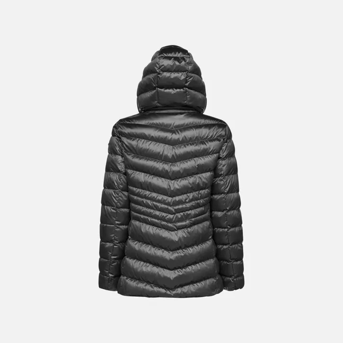 Geox Jackets ZOSMA WOMAN Black Quilted Jacket Black 8211 Woman