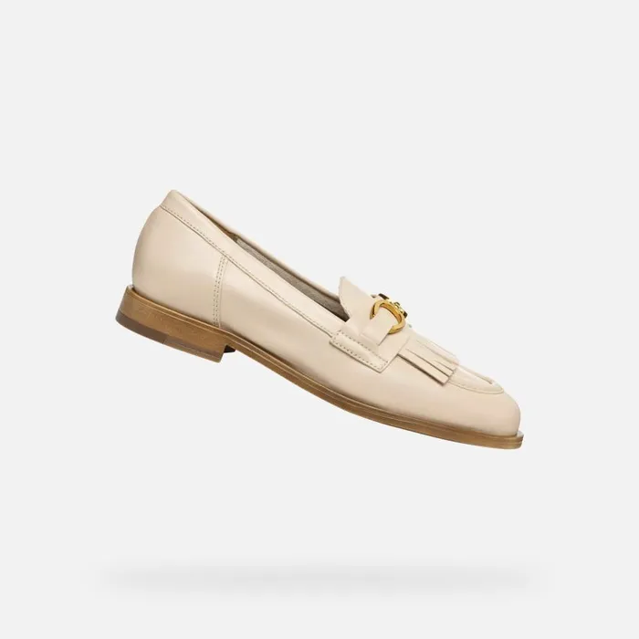 Geox Loafers PROMETYA WOMAN Beige Leather Loafers Beige 8211 Woman