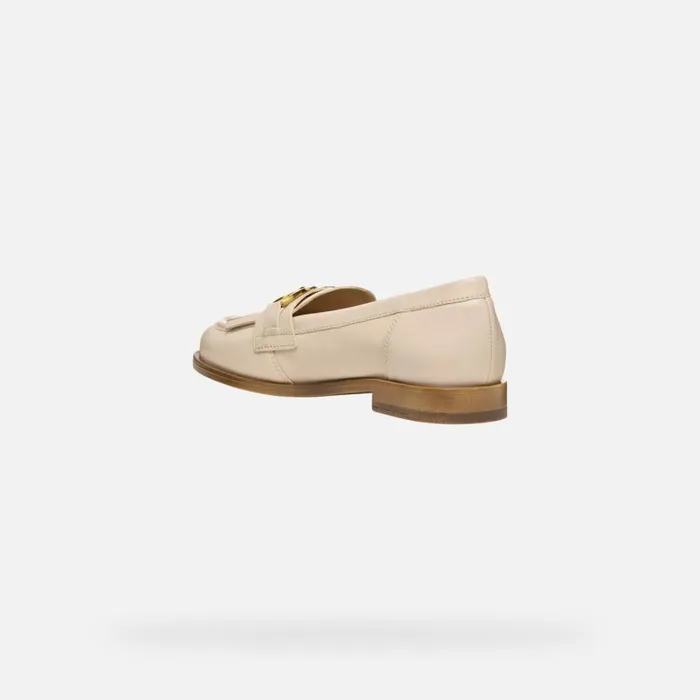 Geox Loafers PROMETYA WOMAN Beige Leather Loafers Beige 8211 Woman