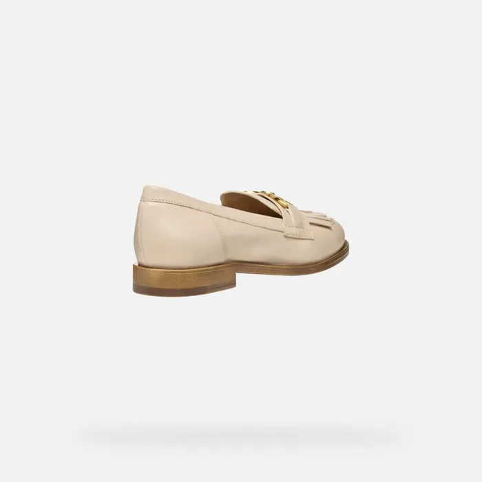 Geox Loafers PROMETYA WOMAN Beige Leather Loafers Beige 8211 Woman