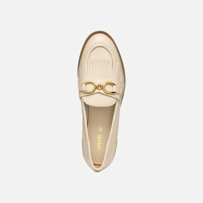 Geox Loafers PROMETYA WOMAN Beige Leather Loafers Beige 8211 Woman