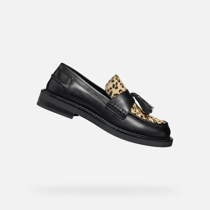 Geox Loafers SERILDA WOMAN BlackCognac Leather Loafers Blackcognac 8211 Woman