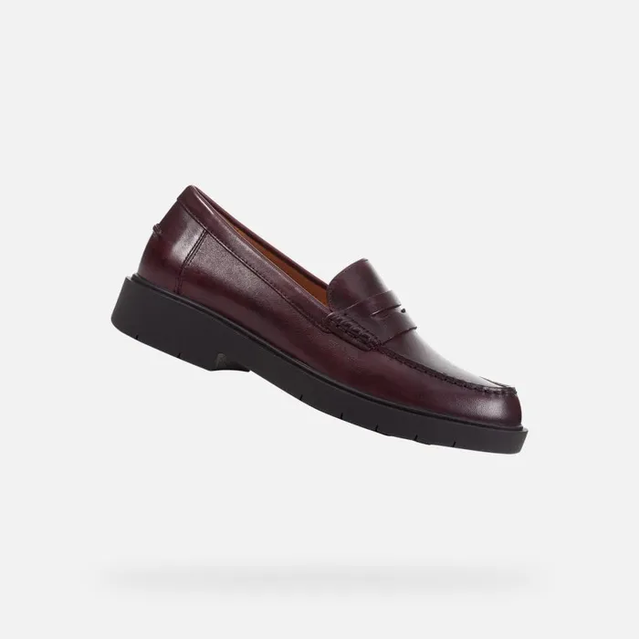 Geox Loafers SPHERICA EC1 Women039s Burgundy Leather Loafers Geox Dark Burgundy 8211 Woman Geox Loafers SPHERICA EC1 Women039s Burgundy Leather Loafers Geox Dark Burgundy 8211 Woman