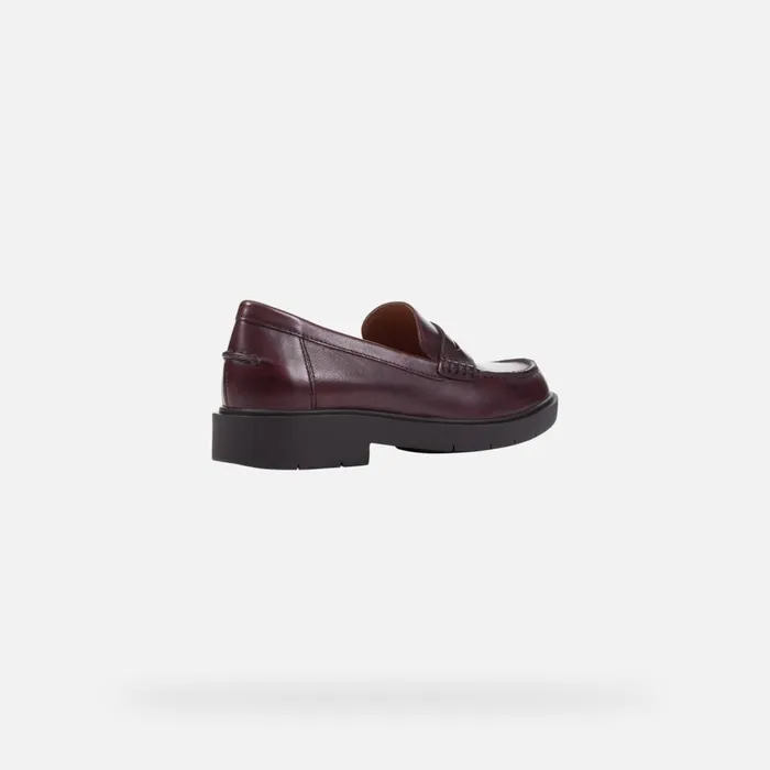 Geox Loafers SPHERICA EC1 Women039s Burgundy Leather Loafers Geox Dark Burgundy 8211 Woman