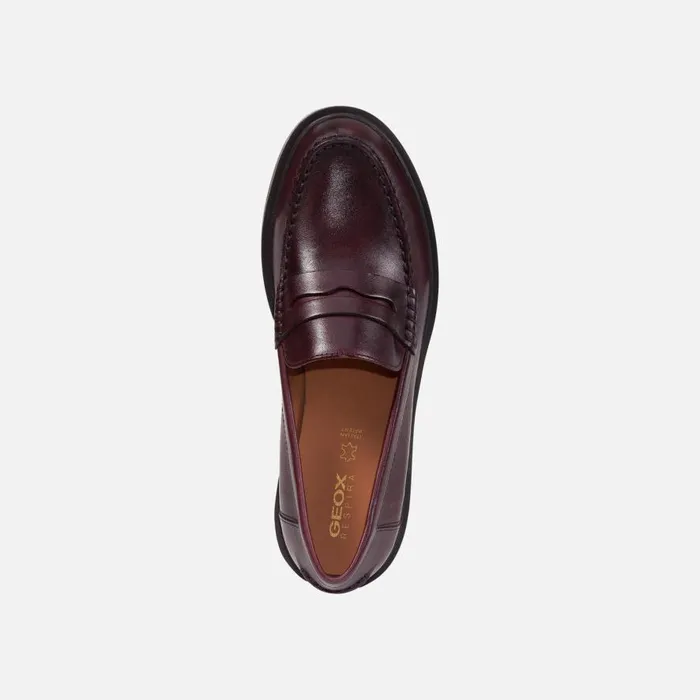 Geox Loafers SPHERICA EC1 Women039s Burgundy Leather Loafers Geox Dark Burgundy 8211 Woman