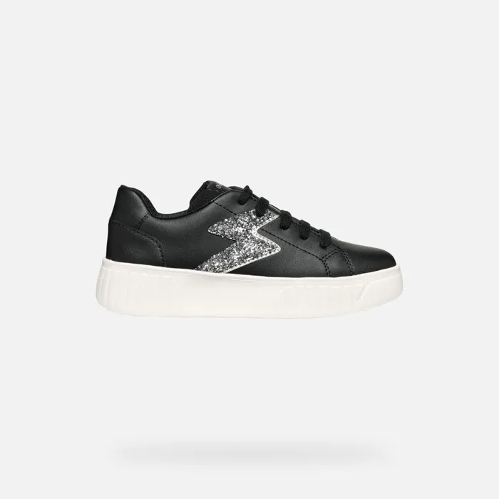 Geox Sneakers MIKIROSHI GIRL BlackDark Silver Low Top Sneakers Blackdark Silver 8211 Kids