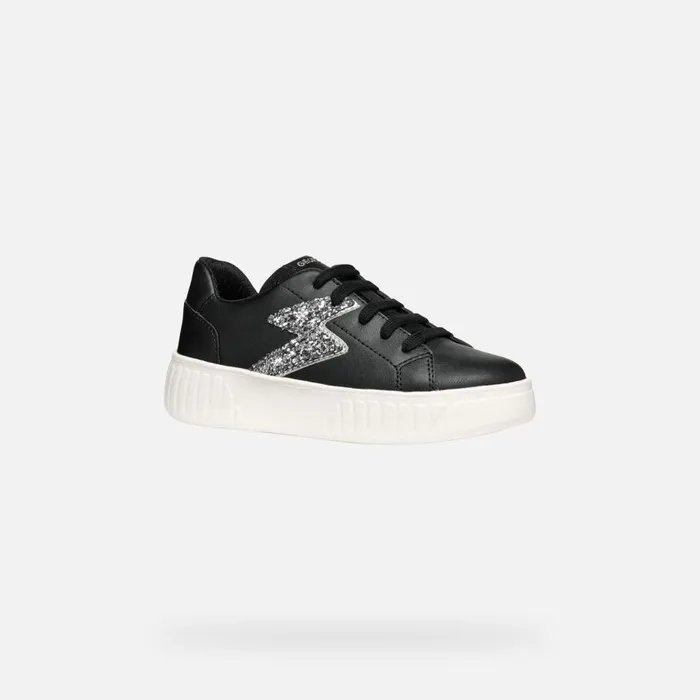 Geox Sneakers MIKIROSHI GIRL BlackDark Silver Low Top Sneakers Blackdark Silver 8211 Kids