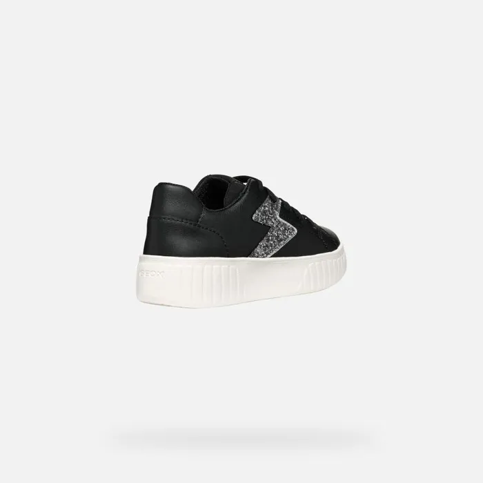 Geox Sneakers MIKIROSHI GIRL BlackDark Silver Low Top Sneakers Blackdark Silver 8211 Kids