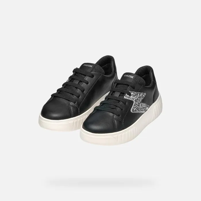 Geox Sneakers MIKIROSHI GIRL BlackDark Silver Low Top Sneakers Blackdark Silver 8211 Kids
