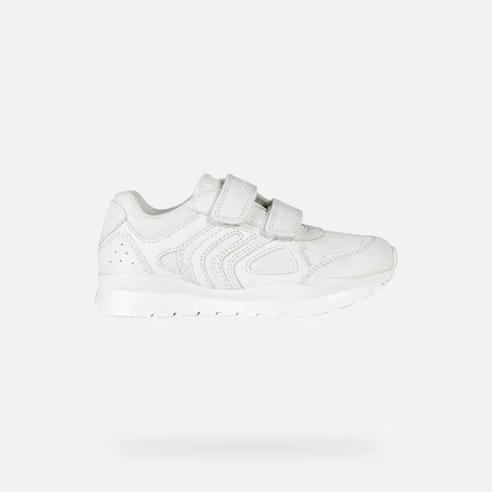 Geox Sneakers PAVEL Kids039s White Sneakers With Straps UNIFORM White 8211 Kids