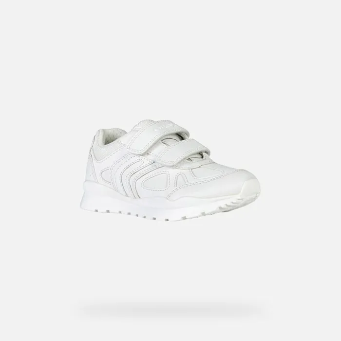 Geox Sneakers PAVEL Kids039s White Sneakers With Straps UNIFORM White 8211 Kids