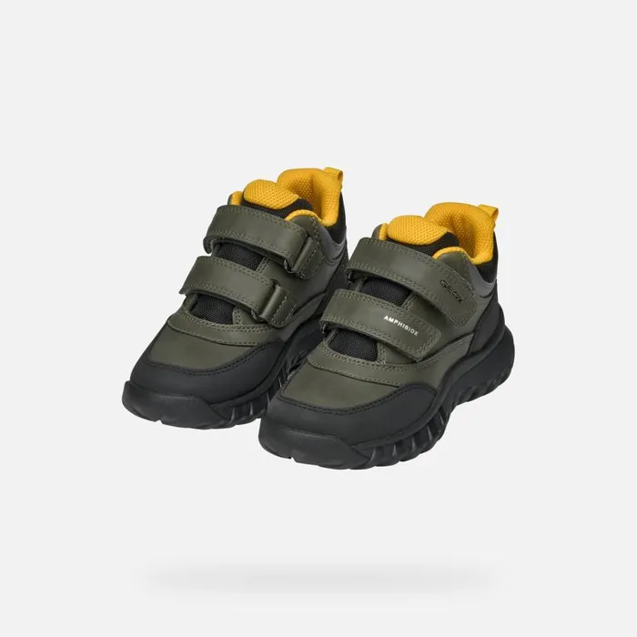 Geox Sneakers SIMBYOS ABX BOY Dark GreenBlack Low Top Sneakers Dark Greenblack 8211 Kids
