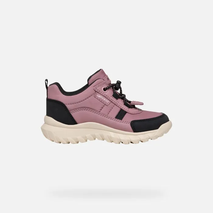 Geox Sneakers SIMBYOS ABX JUNIOR Dark RoseBlack Waterproof Trainers Dark Roseblack 8211 Kids