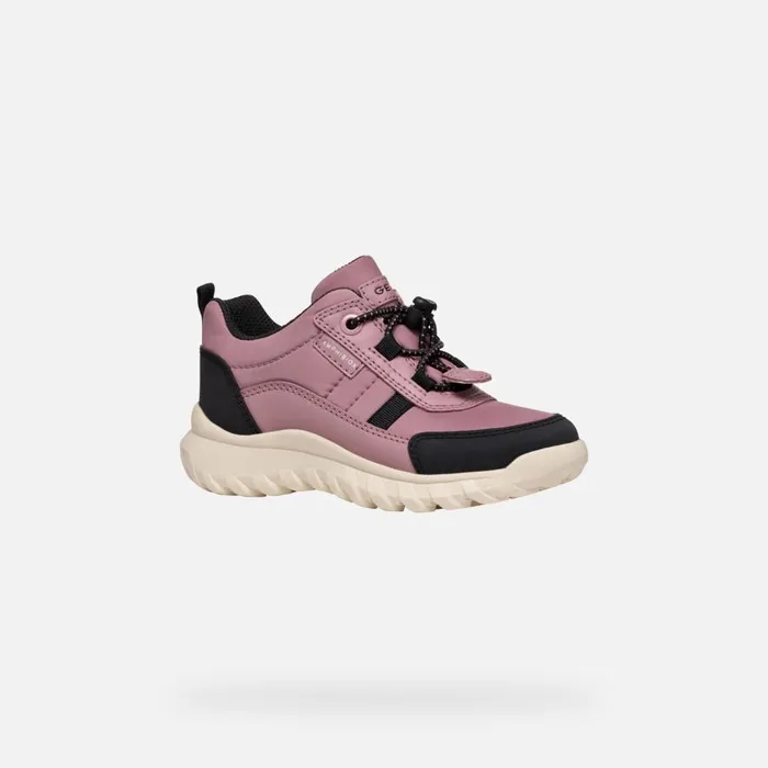 Geox Sneakers SIMBYOS ABX JUNIOR Dark RoseBlack Waterproof Trainers Dark Roseblack 8211 Kids