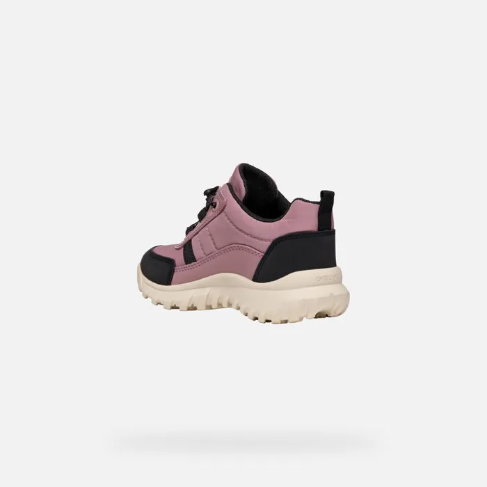 Geox Sneakers SIMBYOS ABX JUNIOR Dark RoseBlack Waterproof Trainers Dark Roseblack 8211 Kids