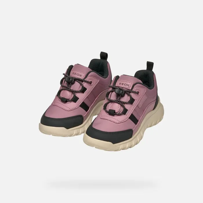 Geox Sneakers SIMBYOS ABX JUNIOR Dark RoseBlack Waterproof Trainers Dark Roseblack 8211 Kids