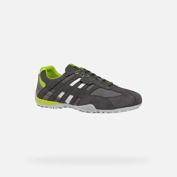 Geox Sneakers SNAKE MAN GraphiteLime Green Low Top Sneakers Graphitelime Green 8211 Man
