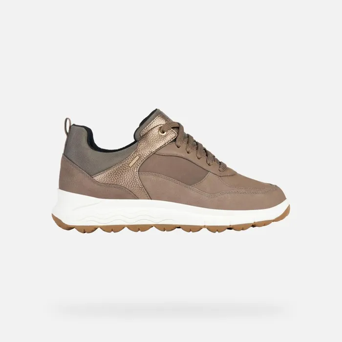 Geox Sneakers SPHERICA 4X4 B ABX Waterproof Shoes Taupe Woman Geox Dark Taupelead 8211 Woman