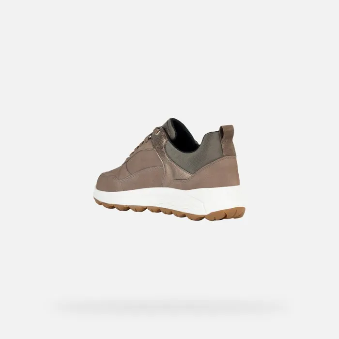 Geox Sneakers SPHERICA 4X4 B ABX Waterproof Shoes Taupe Woman Geox Dark Taupelead 8211 Woman