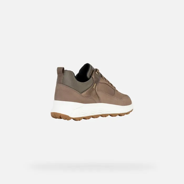 Geox Sneakers SPHERICA 4X4 B ABX Waterproof Shoes Taupe Woman Geox Dark Taupelead 8211 Woman
