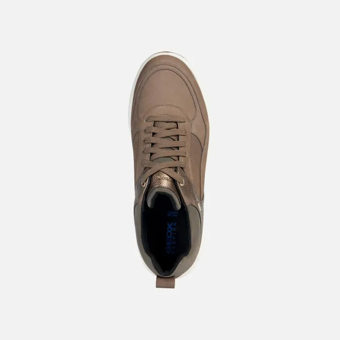 Geox Sneakers SPHERICA 4X4 B ABX Waterproof Shoes Taupe Woman Geox Dark Taupelead 8211 Woman