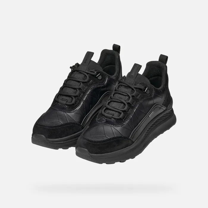 Geox Sneakers SPHERICA ACTIF X2 ABX WOMAN Black Waterproof Trainers Black 8211 Woman