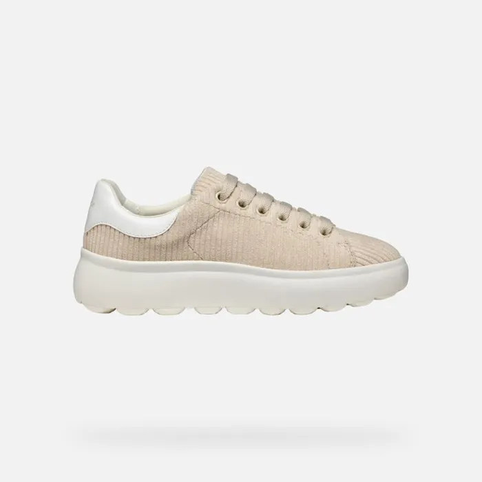 Geox Sneakers SPHERICA EC41 WOMAN Light TaupeWhite Low Top Sneakers Light Taupewhite 8211 Woman