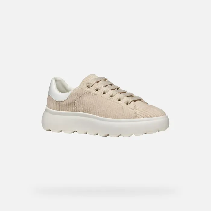 Geox Sneakers SPHERICA EC41 WOMAN Light TaupeWhite Low Top Sneakers Light Taupewhite 8211 Woman