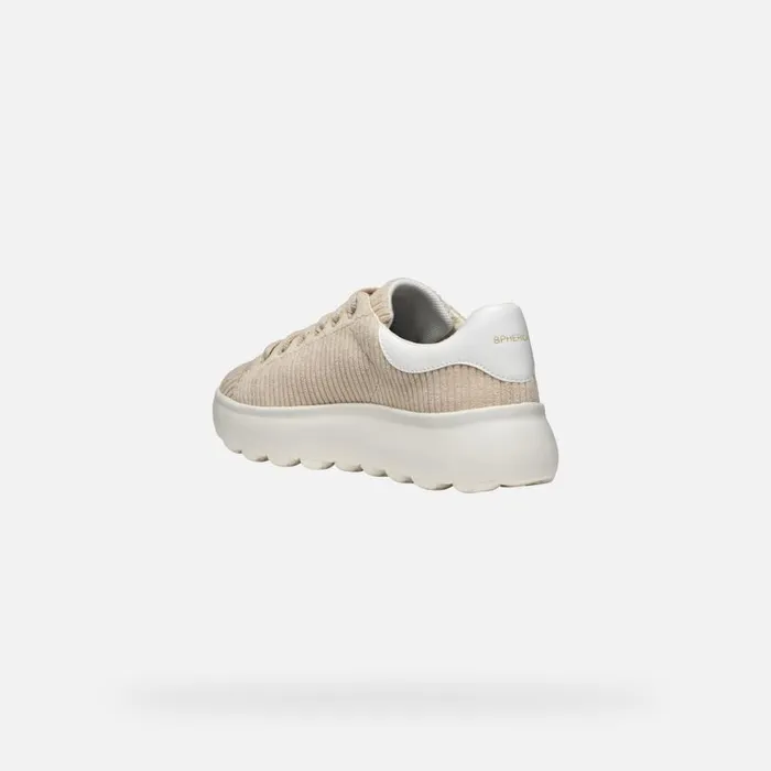 Geox Sneakers SPHERICA EC41 WOMAN Light TaupeWhite Low Top Sneakers Light Taupewhite 8211 Woman