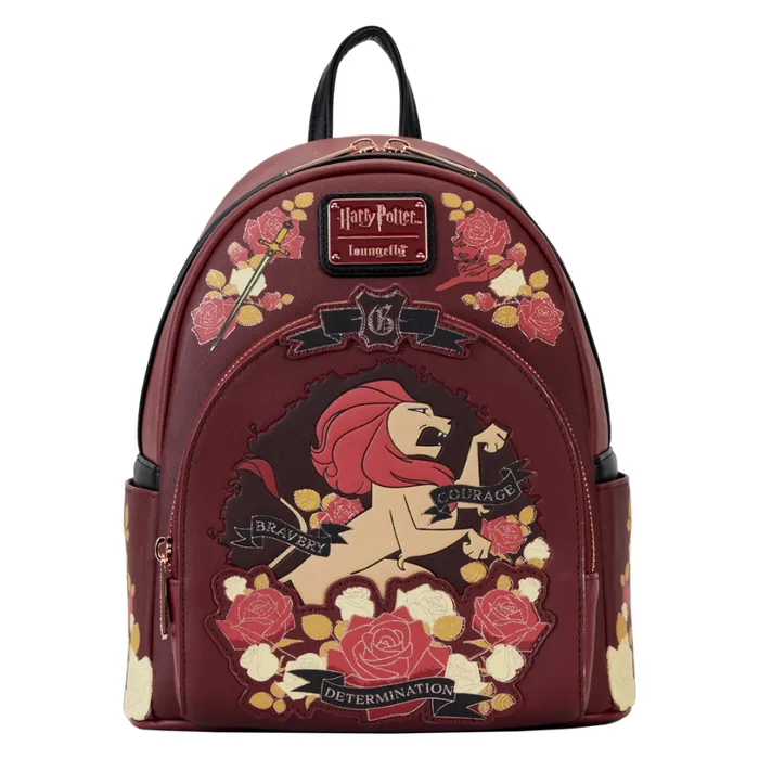 Harry Potter Gryffindor House Floral Tattoo Mini Backpack Unisex Loungefly Backpacks Harry Potter Gryffindor House Floral Tattoo Mini Backpack Unisex Loungefly Backpacks