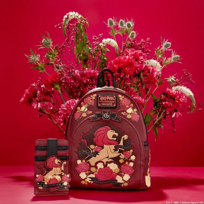 Harry Potter Gryffindor House Floral Tattoo Mini Backpack Unisex Loungefly Backpacks Harry Potter Gryffindor House Floral Tattoo Mini Backpack Unisex Loungefly Backpacks