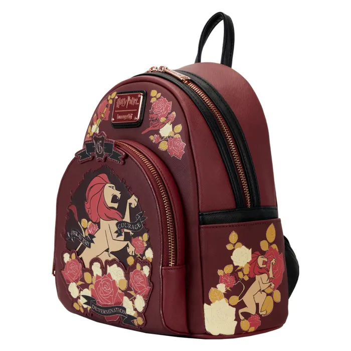 Harry Potter Gryffindor House Floral Tattoo Mini Backpack Unisex Loungefly Backpacks Harry Potter Gryffindor House Floral Tattoo Mini Backpack Unisex Loungefly Backpacks