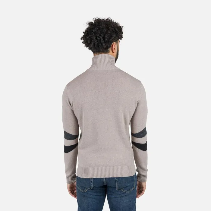 Herren Sweatshirts Und Pullover Rossignol Herrenstrickpullover Mit Halblangem Reiverschluss Signature Dune