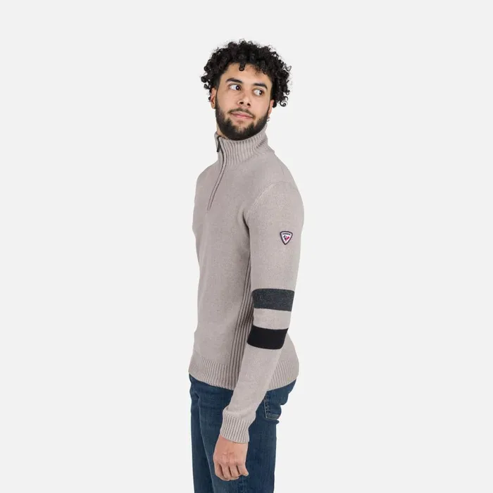 Herren Sweatshirts Und Pullover Rossignol Herrenstrickpullover Mit Halblangem Reiverschluss Signature Dune