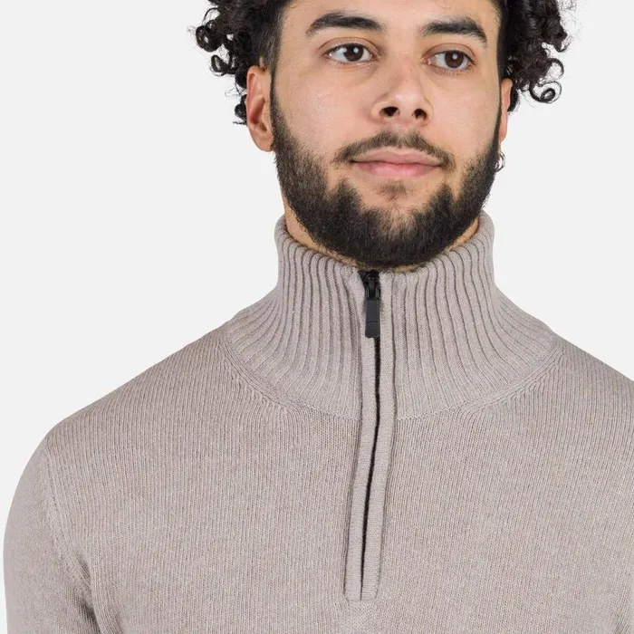 Herren Sweatshirts Und Pullover Rossignol Herrenstrickpullover Mit Halblangem Reiverschluss Signature Dune