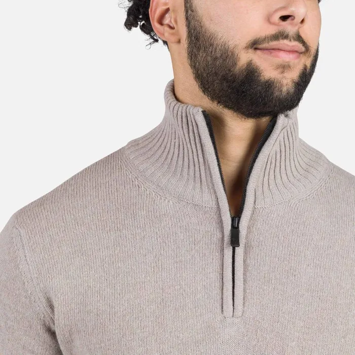 Herren Sweatshirts Und Pullover Rossignol Herrenstrickpullover Mit Halblangem Reiverschluss Signature Dune