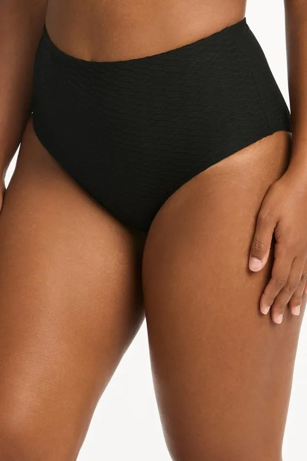 Honeycomb High Waist Pant Honeycomb Black Women Sea Level Bottoms