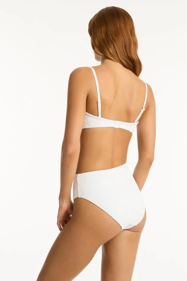 Interlace Retro High Waist Pant Interlace White Women Sea Level Bottoms