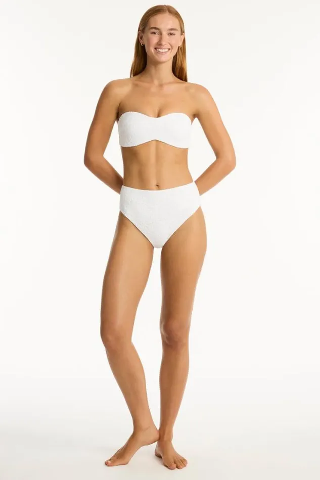 Interlace Retro High Waist Pant Interlace White Women Sea Level Bottoms