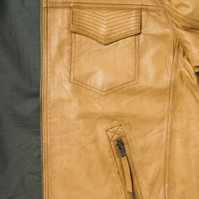 Jackets Men Stetson Butter Soft Distressed Leather Jacket Brown