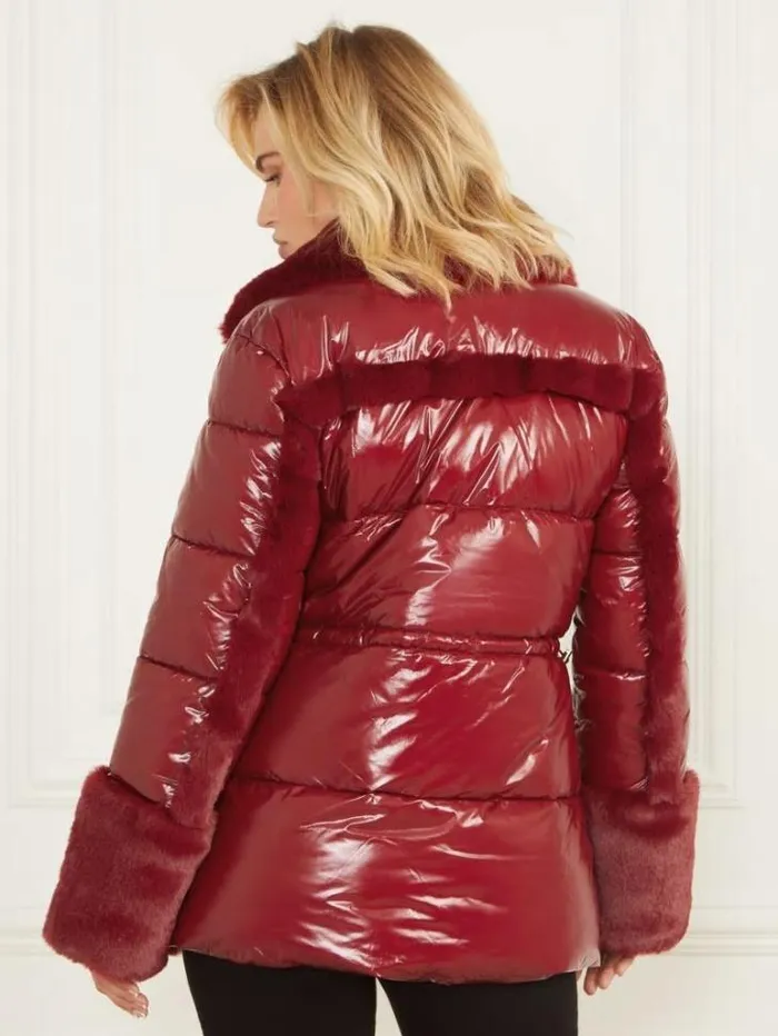 Jackets Women Marciano Bessie Puffer Coat Dark Jam Red