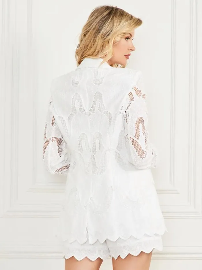 Jackets Women Marciano Kyrie Embroidered Blazer Blanc Pur Jackets Women Marciano Kyrie Embroidered Blazer Blanc Pur