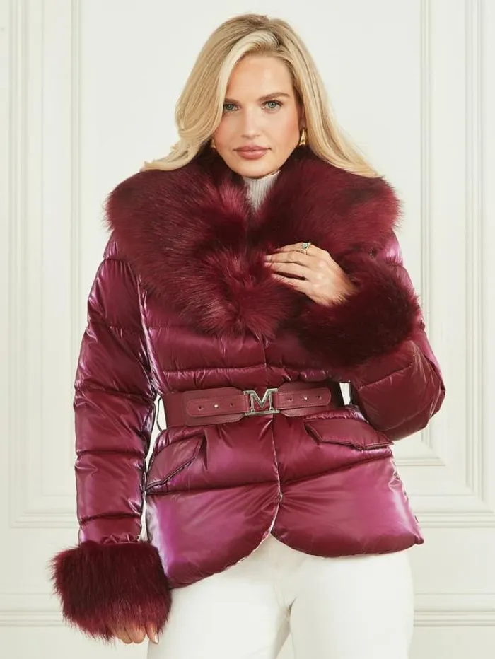 Jackets Women Marciano Nausicaa Puffer Jacket Purple Petal Multi